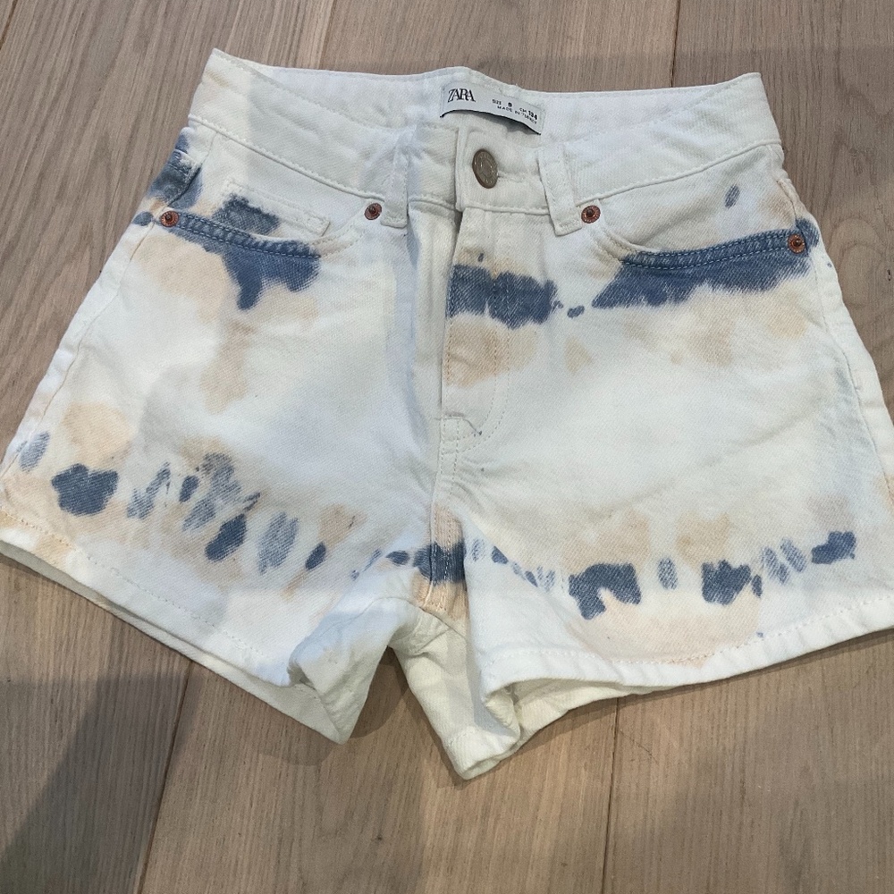 Zara tie dye jean shorts